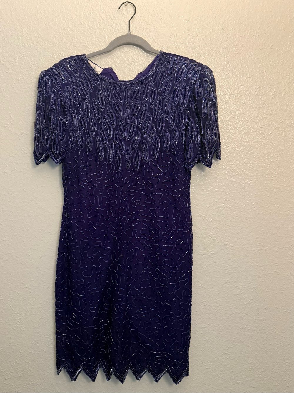 Gastbyesque Beaded Purple Cocktail Dress